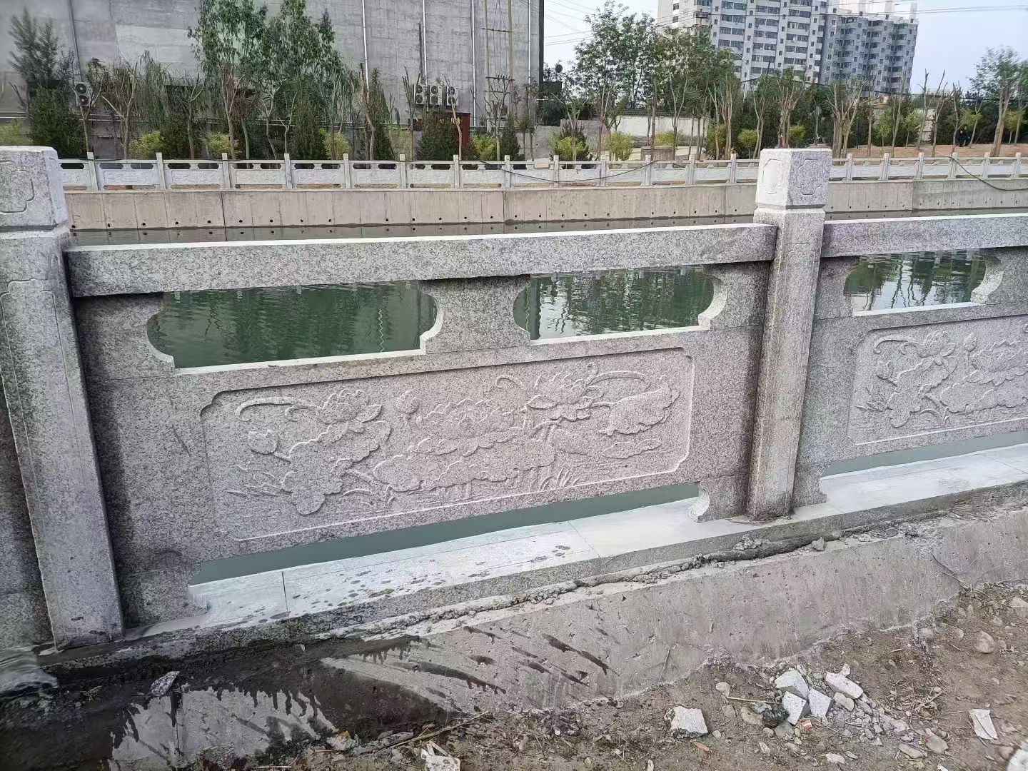 衡阳 芙蓉白大花桥梁、河道，石材栏杆、围栏、护栏