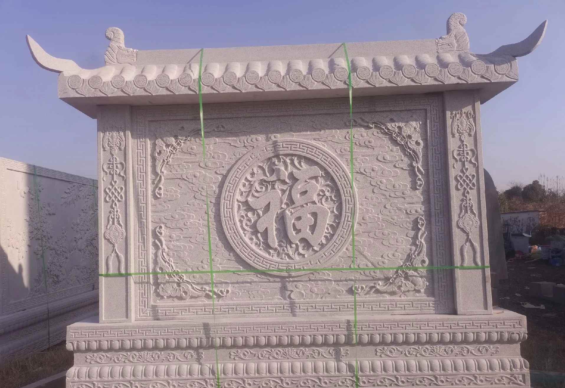 衡阳 芝麻白花岗岩屏风，照壁，影壁